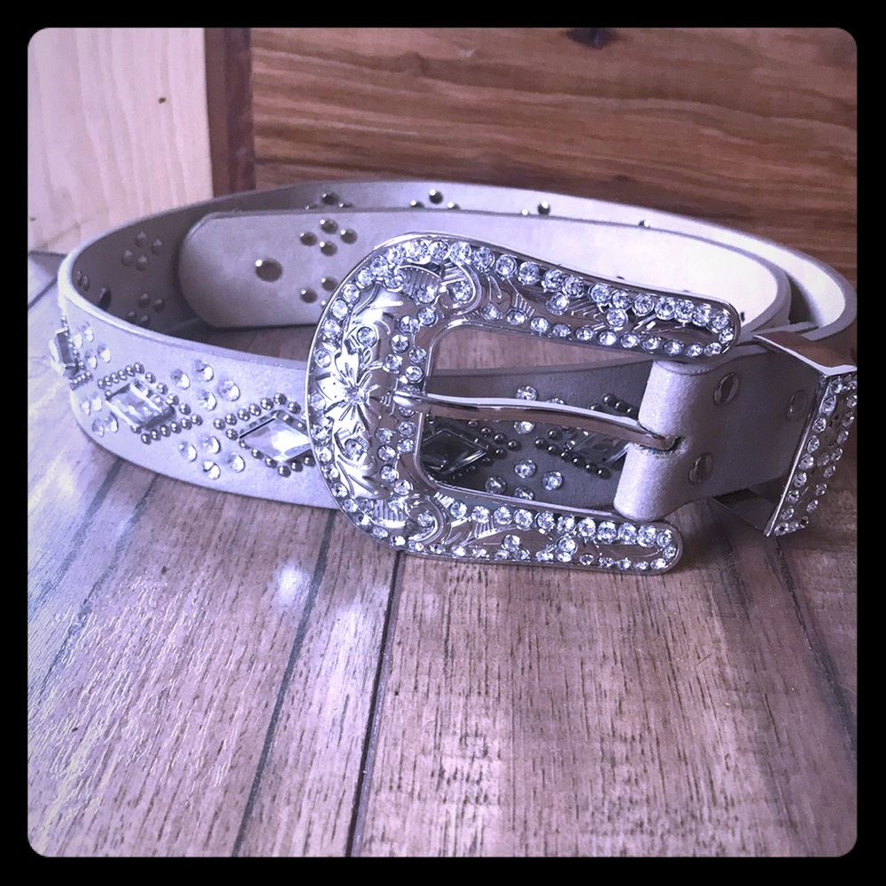 Tan bling belt